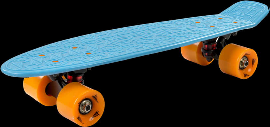 Blue Orange Skateboard Isolated PNG Image