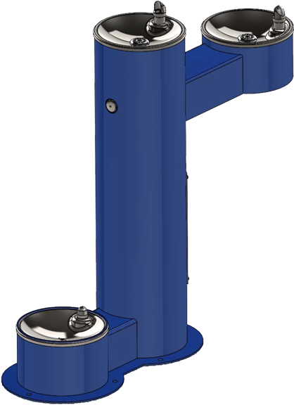 Blue Outdoor Drinking Fountain PNG Image