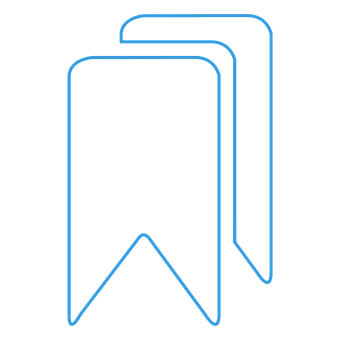 Blue Outline Bookmark Icon PNG Image