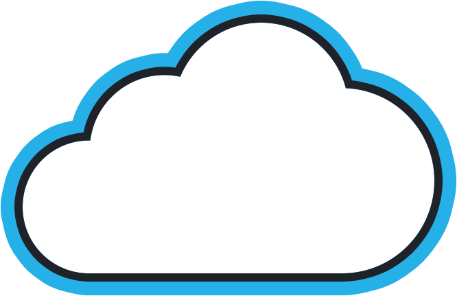 Blue Outline Cloud Icon PNG Image