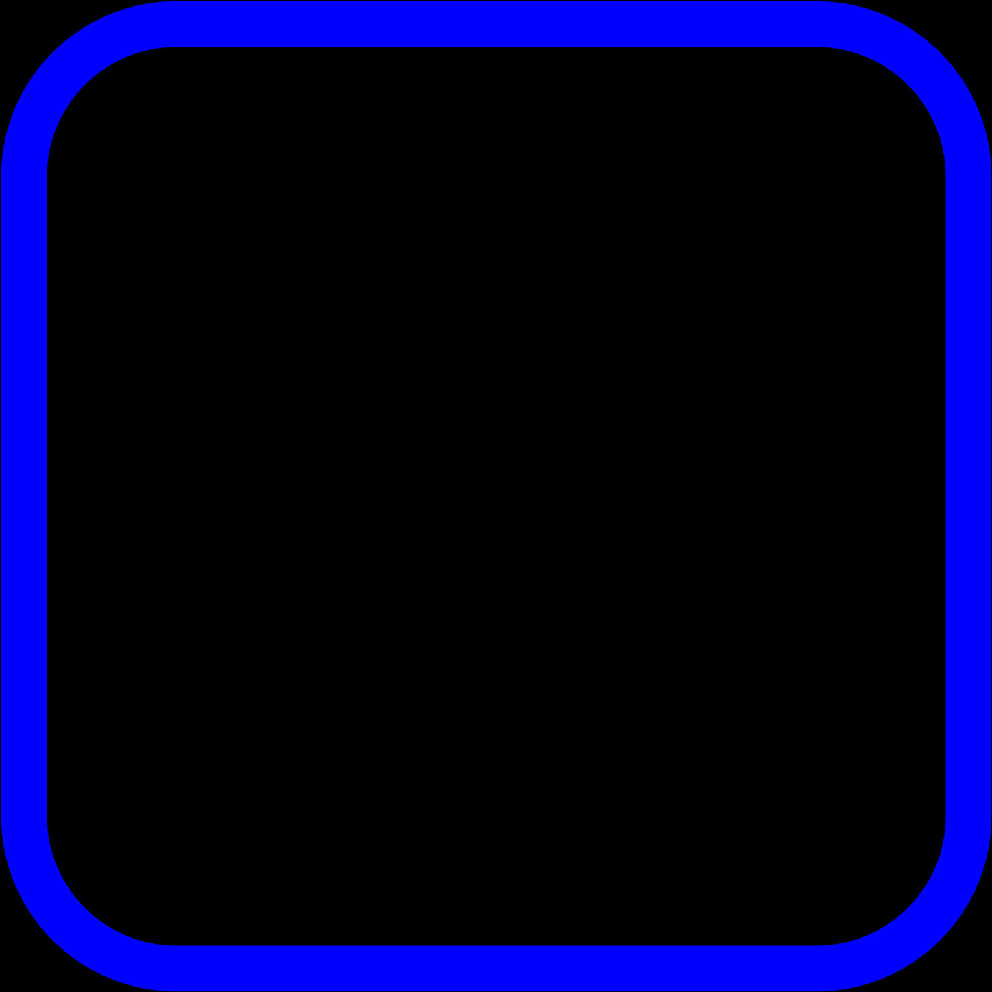 Blue Outlined Black Square PNG Image