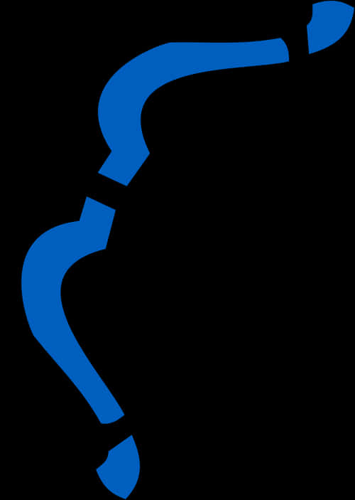 Blue Outlined Bow Silhouette PNG Image