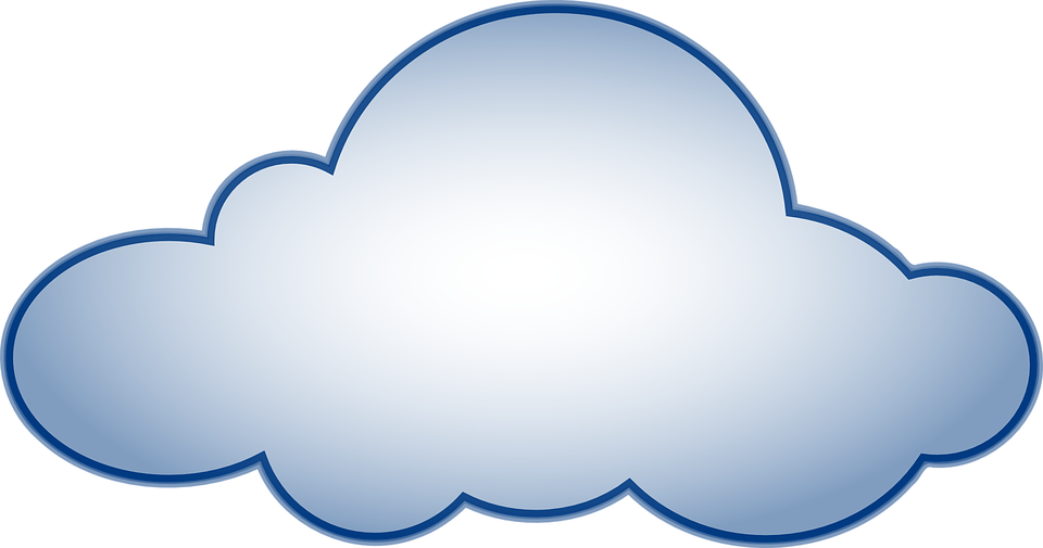 Blue Outlined Cloud Clipart PNG Image