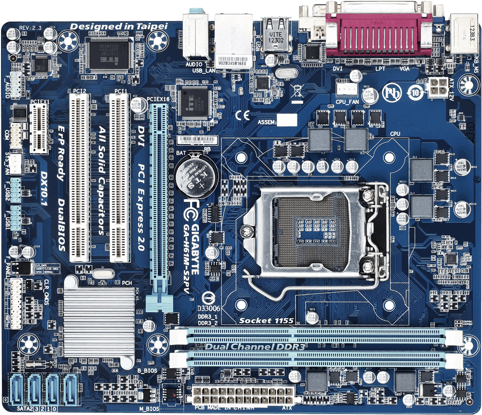 Blue P C Motherboard Socket1155 PNG Image