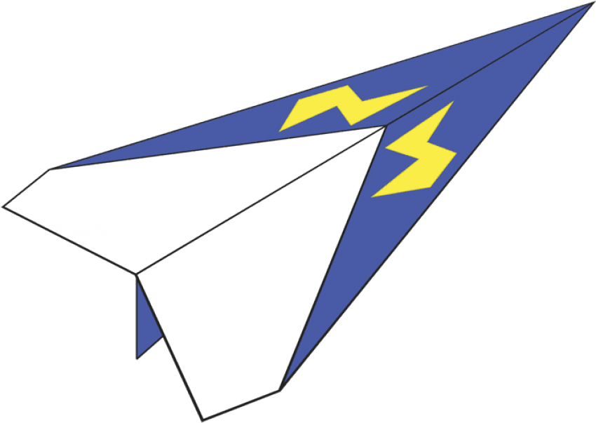 Blue Paper Plane Illustration PNG Image