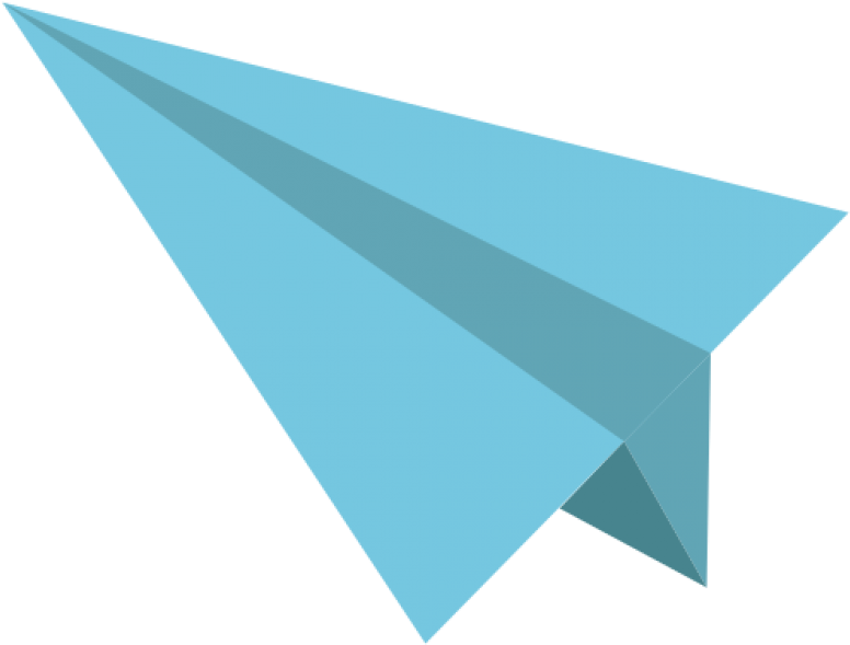 Blue Paper Plane Illustration PNG Image