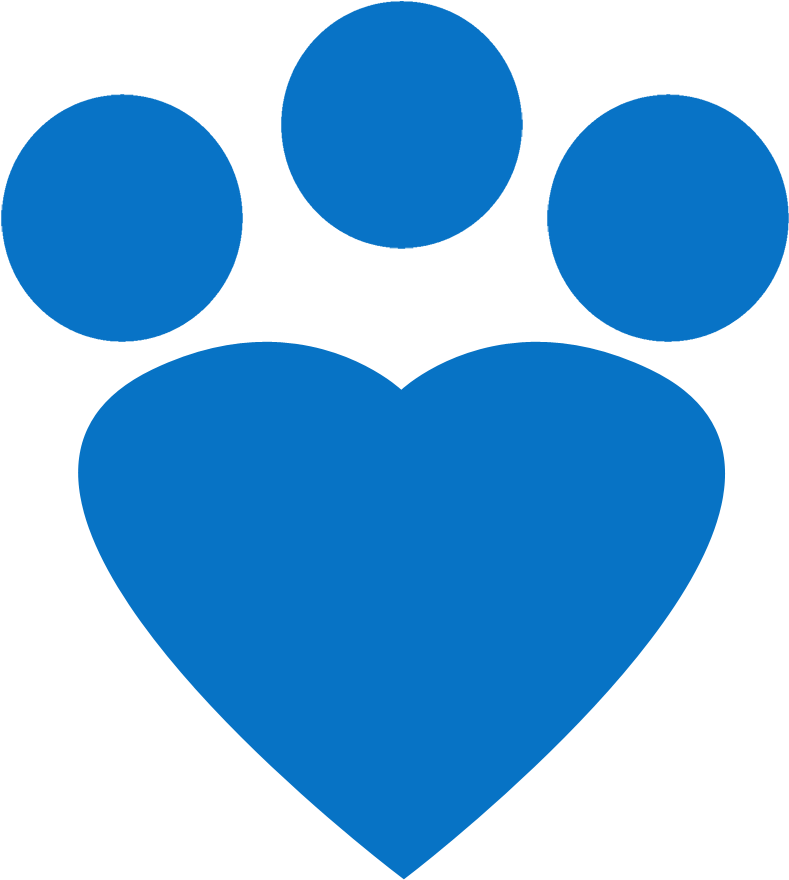 Blue Paw Heart Logo PNG Image