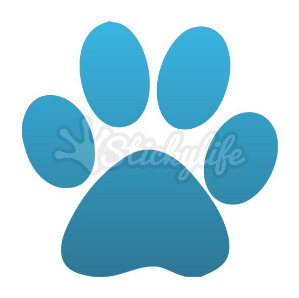 Blue Paw Print Graphic PNG Image