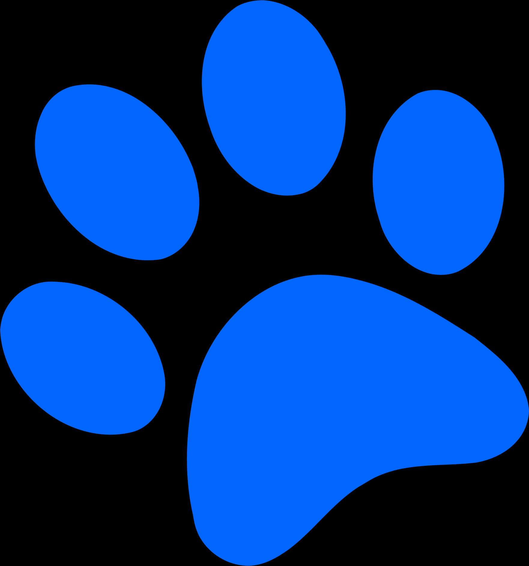 Blue Paw Print Graphic PNG Image