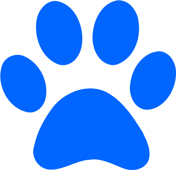 Blue Paw Print Graphic PNG Image