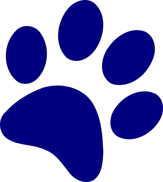 Blue Paw Print Graphic PNG Image