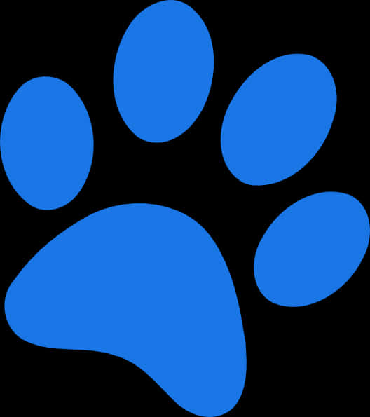 Blue Paw Print Graphic PNG Image