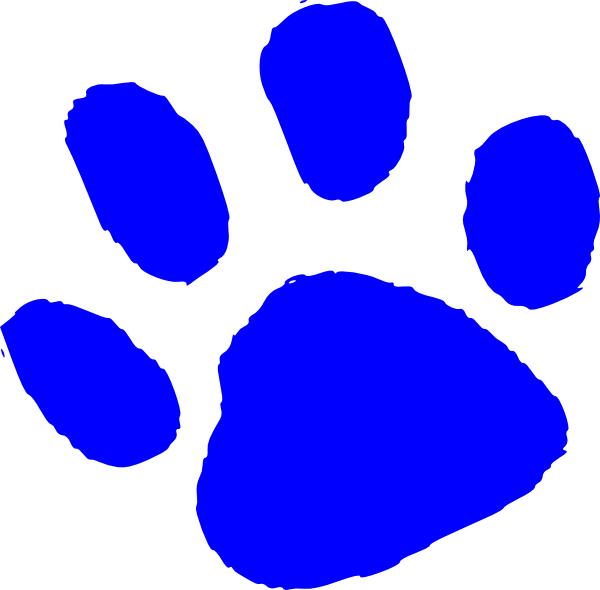 Blue Paw Print Graphic PNG Image