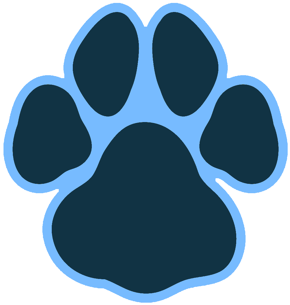 Blue Paw Print Graphic PNG Image