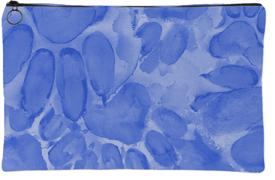 Blue Paw Print Pattern Pouch PNG Image