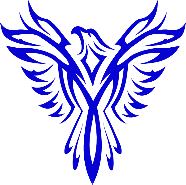 Blue Phoenix Silhouette PNG Image