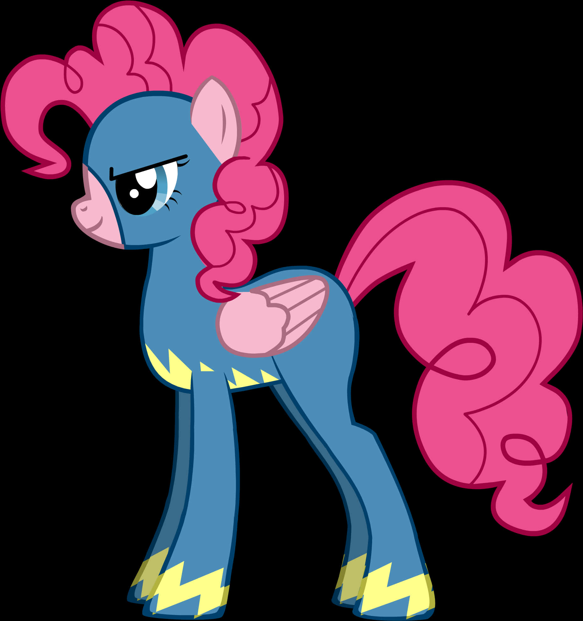 Blue Pink Maned Pony Vector PNG Image