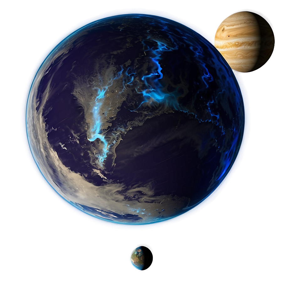 Blue Planet In Orbit Png Qtl PNG Image