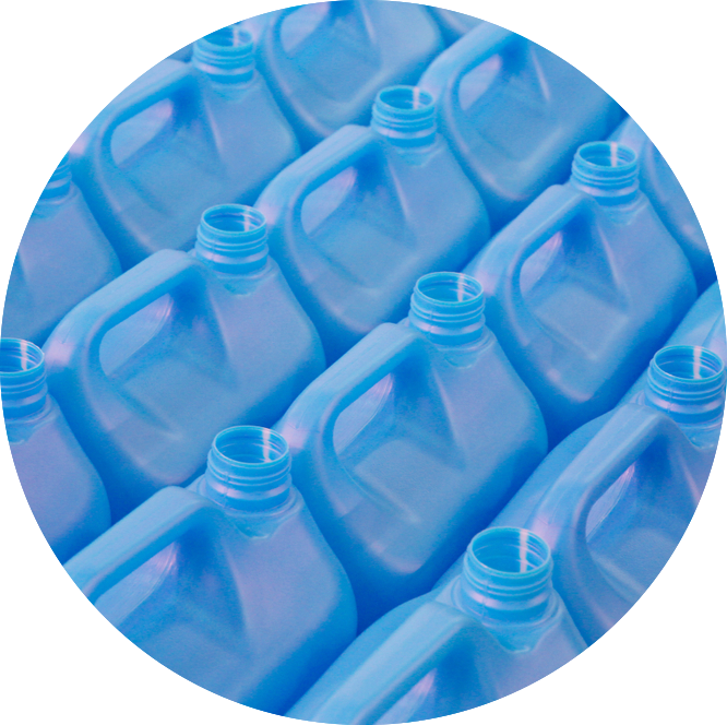 Blue Plastic Bottles Array PNG Image