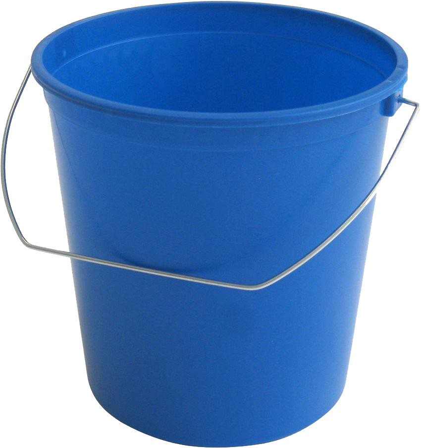 Blue Plastic Bucketwith Handle PNG Image