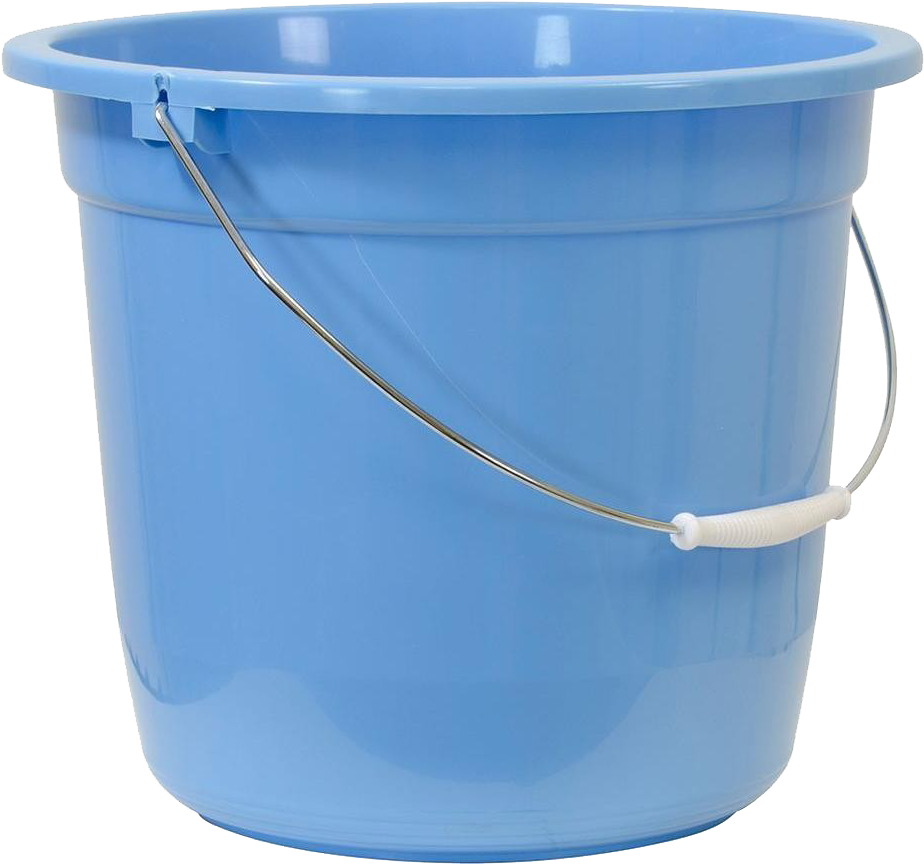 Blue Plastic Bucketwith Handle PNG Image