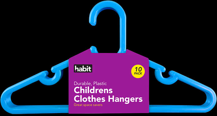 Blue Plastic Childrens Clothes Hangers PNG Image