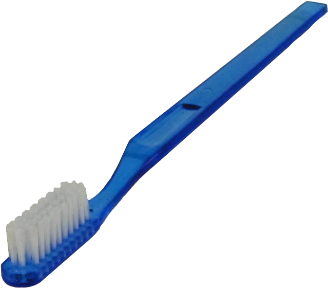 Blue Plastic Toothbrush Isolated PNG Image