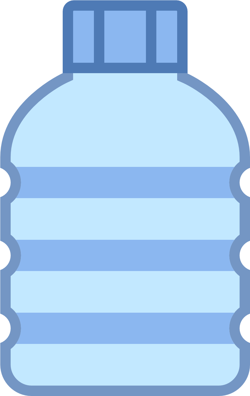 Blue Plastic Water Bottle Icon PNG Image