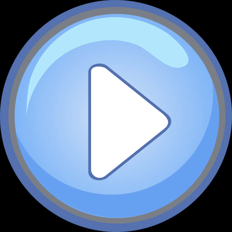 Blue Play Button Icon PNG Image