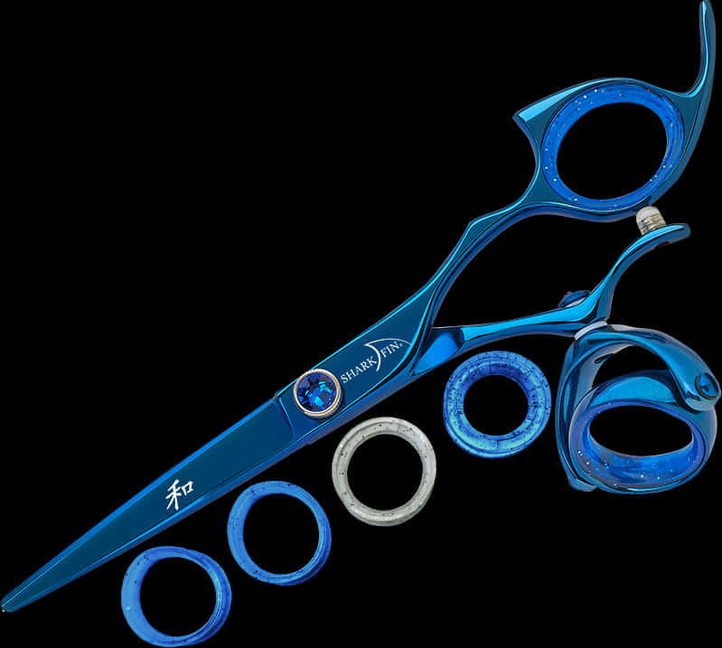 Blue Professional Hairdressing Scissors PNG Image