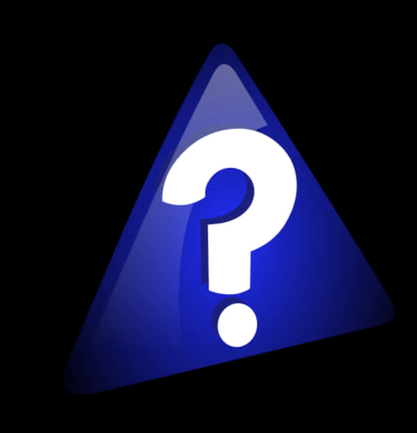 Blue Question Mark Triangle PNG Image