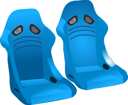 Blue Racing Seats Illustration PNG Image