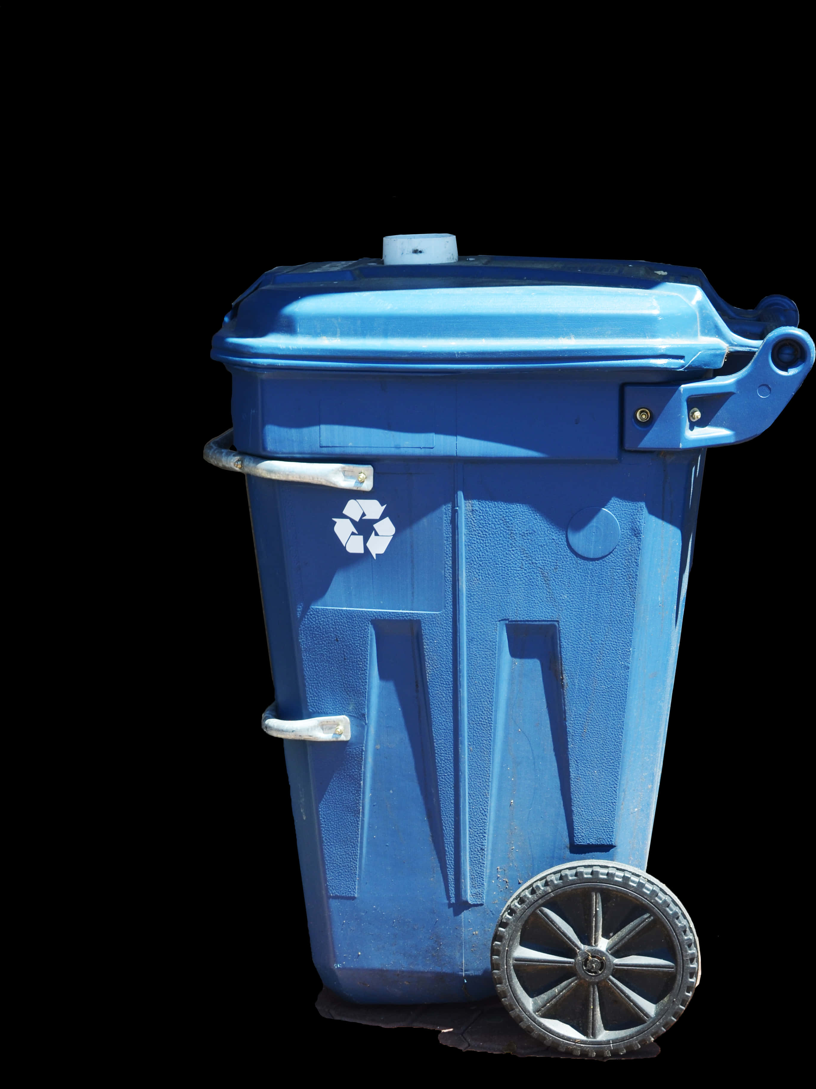 Blue Recycling Bin Isolated PNG Image