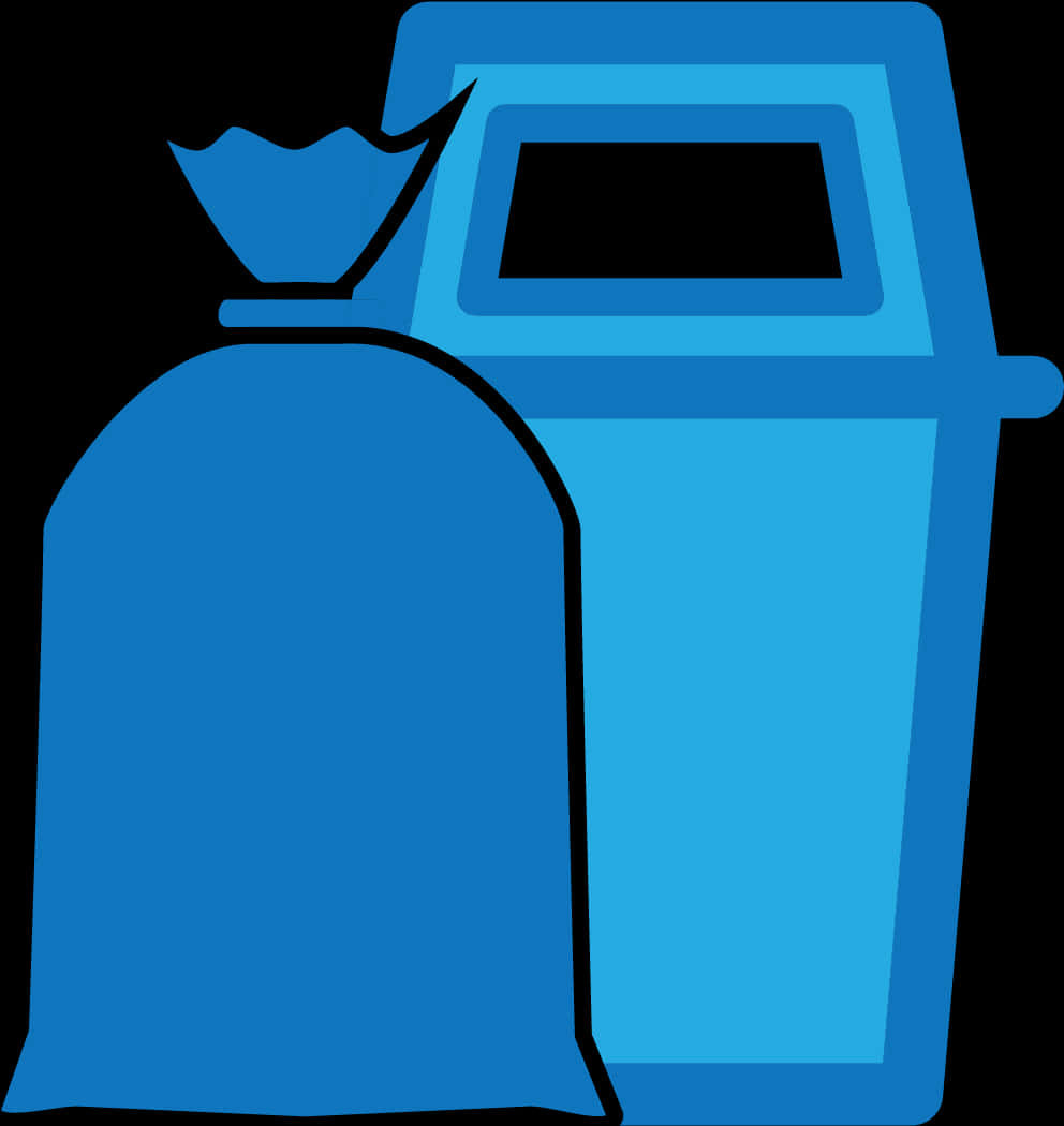 Blue Recycling Bin Vector PNG Image