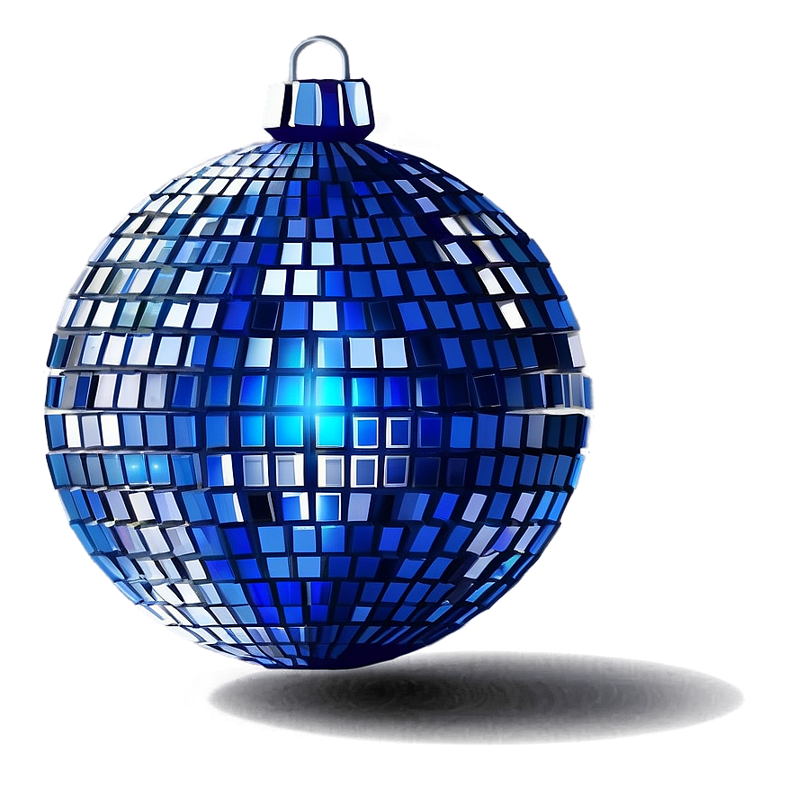 Blue Reflective Disco Ball PNG Image