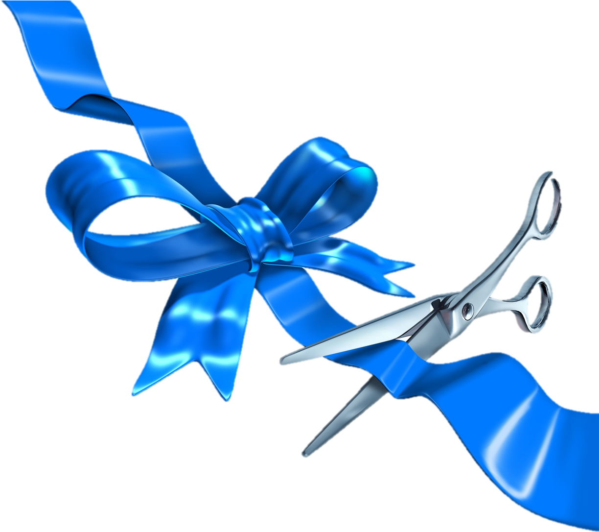 Blue Ribbon Cutting Ceremony PNG Image