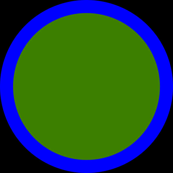 Blue Ringed Green Circle PNG Image