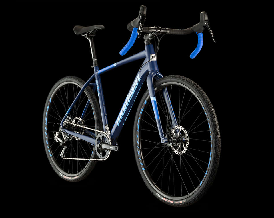 Blue Road Bike Black Background PNG Image