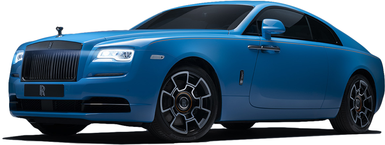 Blue Rolls Royce Wraith Side View PNG Image