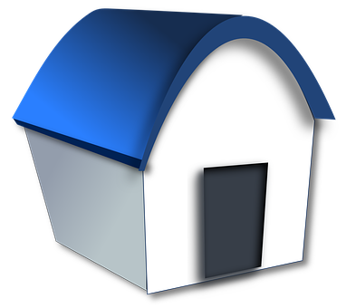 Blue Roofed Simple House Icon PNG Image