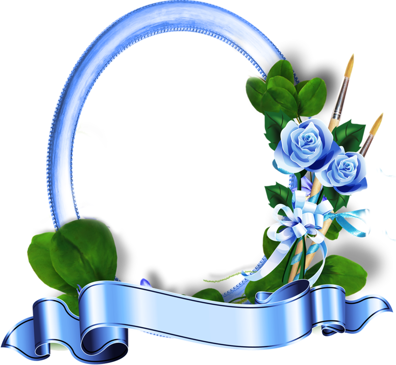 Blue Rose Artistic Frame PNG Image