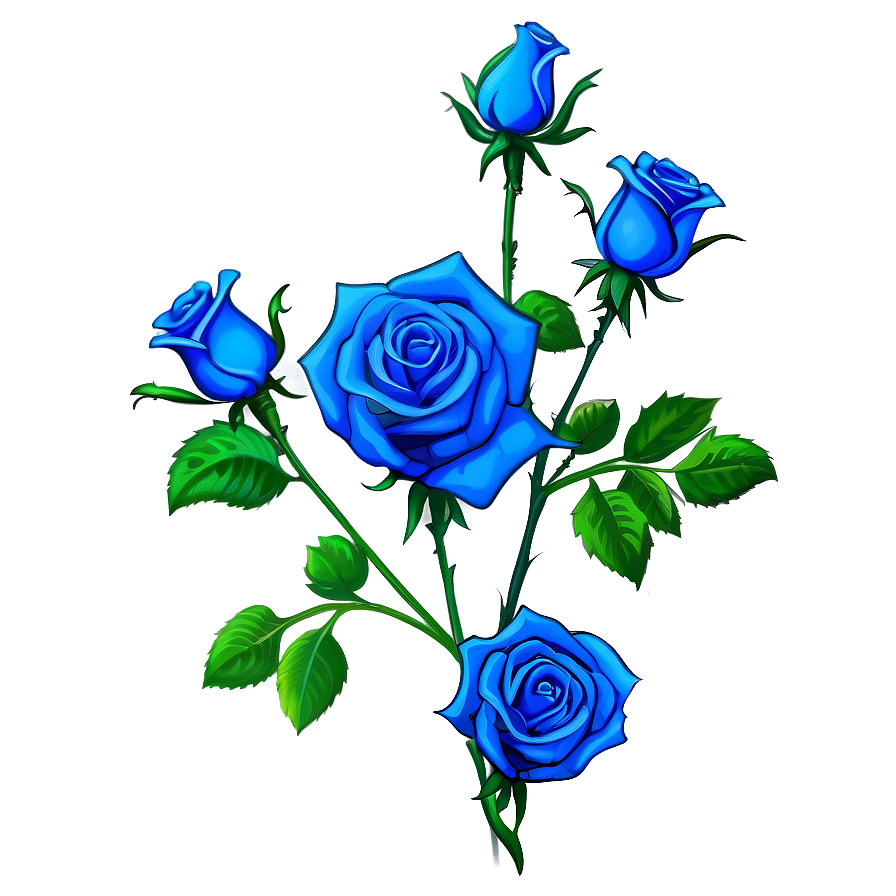 Blue Rose Artwork Png Thh13 PNG Image