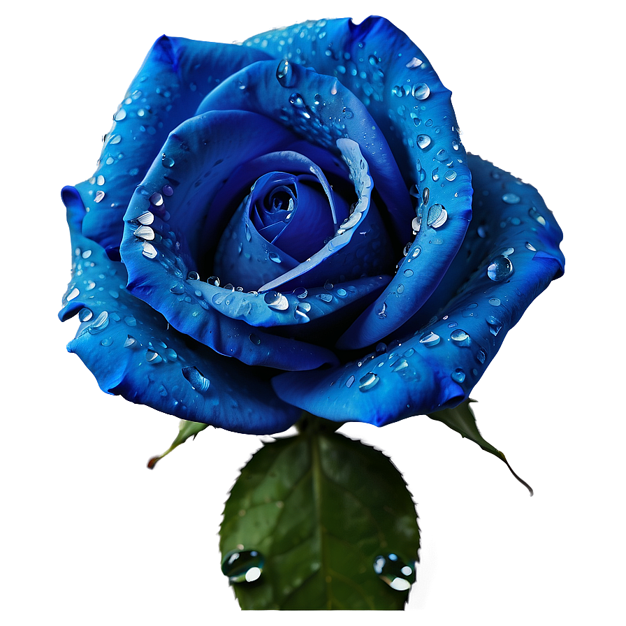 Blue Rose With Dewdrops Png Kuj PNG Image