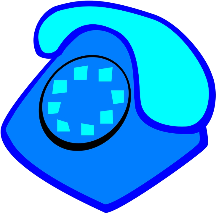 Blue Rotary Phone Clipart PNG Image