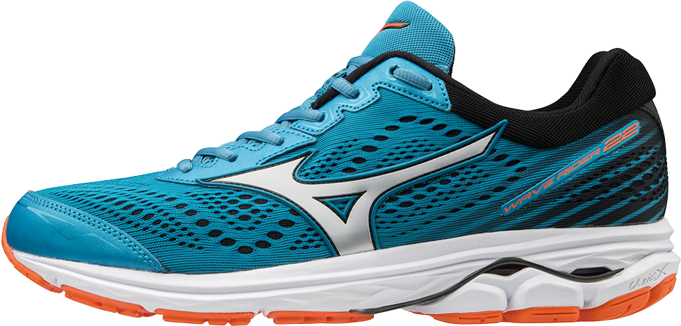 Blue Running Shoe Side View PNG Image