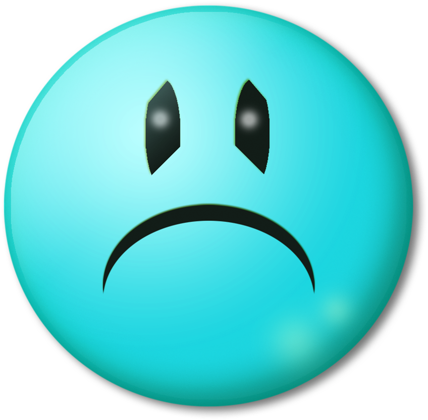 Blue Sad Face Emoji.png PNG Image