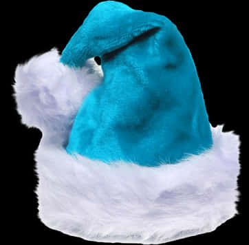 Blue Santa Hat Plush Texture PNG Image