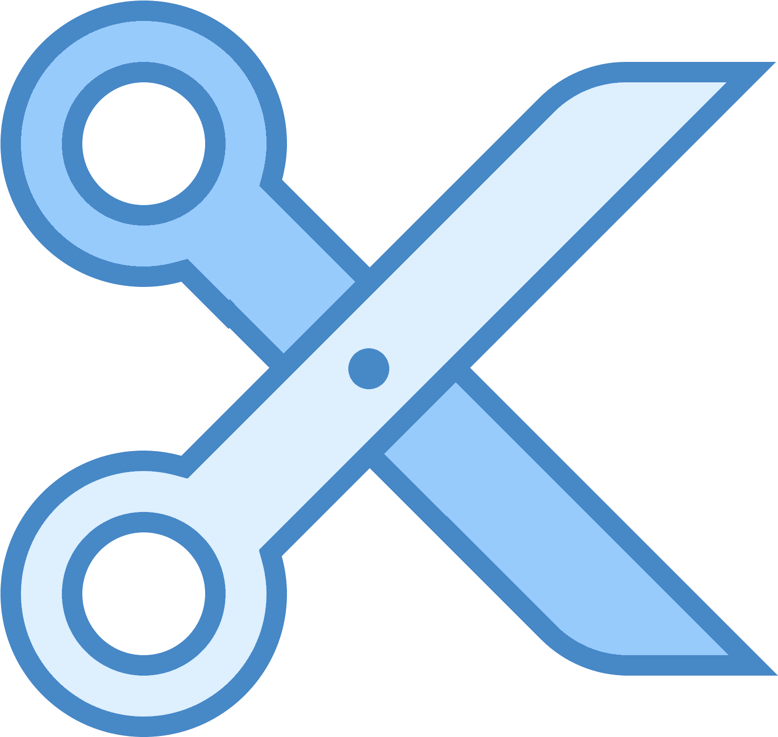 Blue Scissors Icon PNG Image