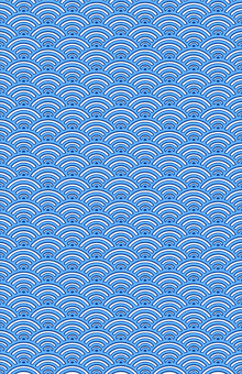 Blue Seigaiha Pattern PNG Image