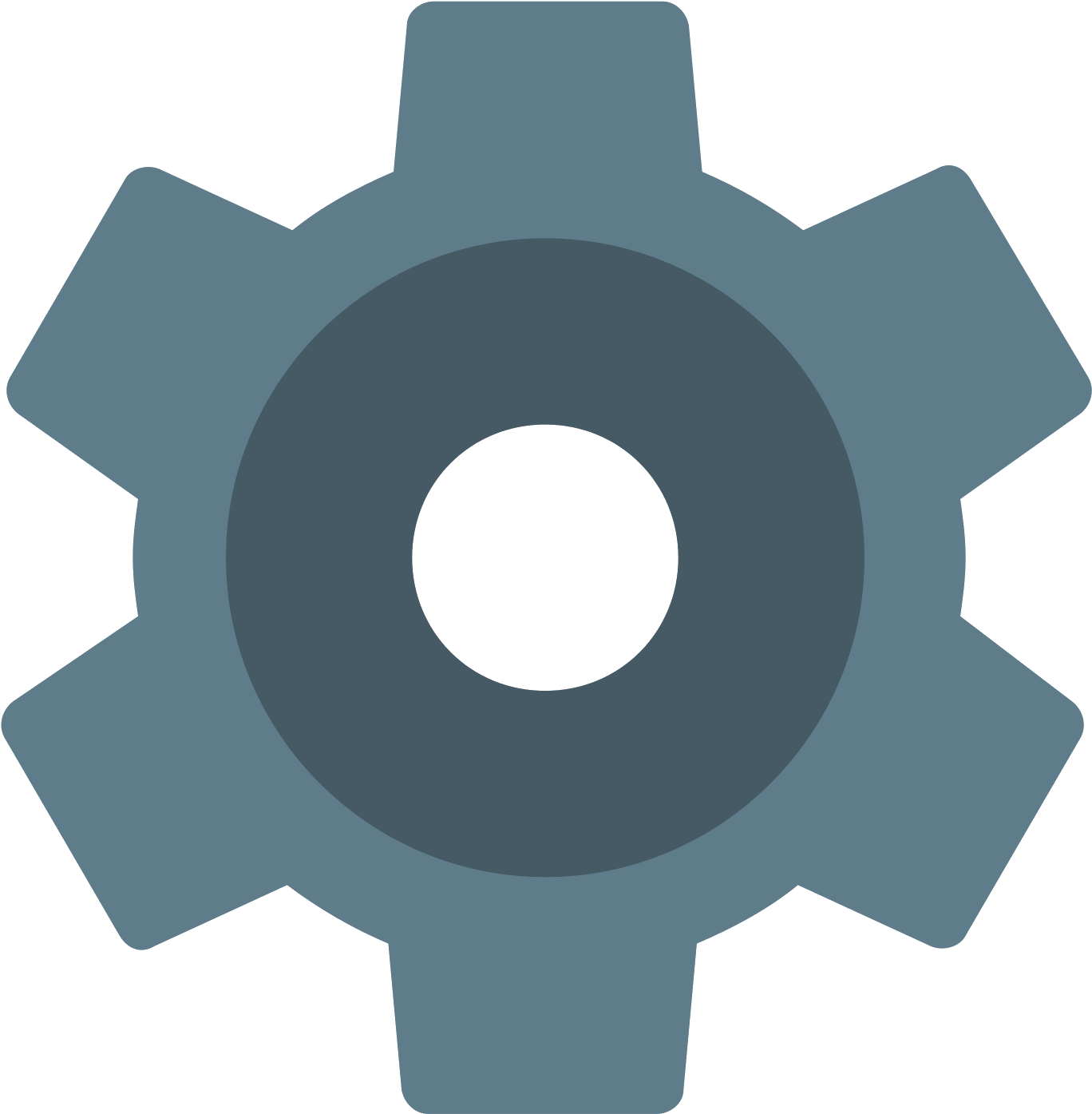 Blue Settings Gear Icon PNG Image